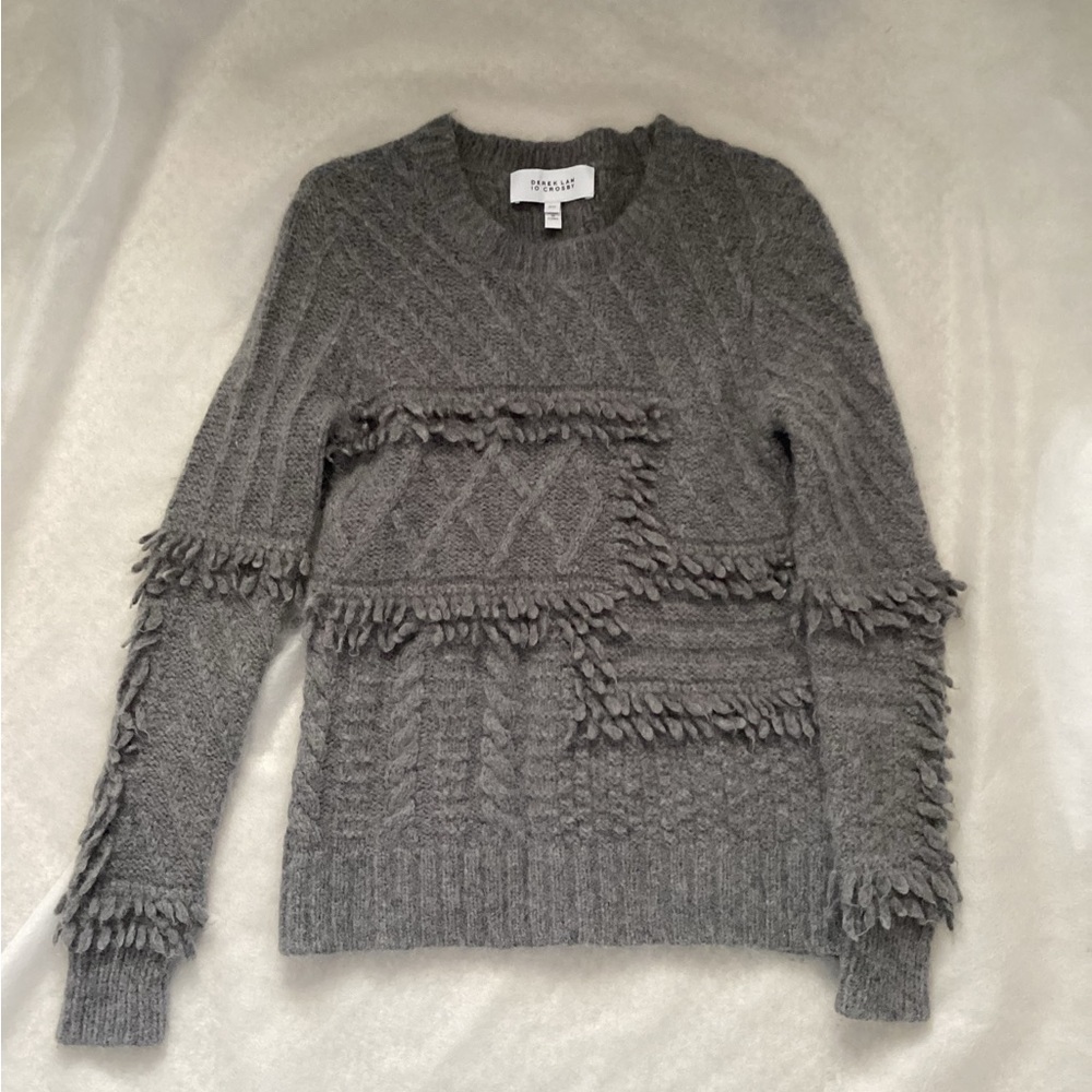 Derek Lam Alpaca Blend Fringe Detail Sweater, Size XS-S